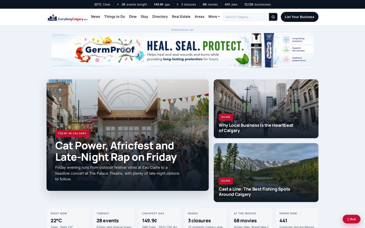 EverythingCalgary.com website screenshot